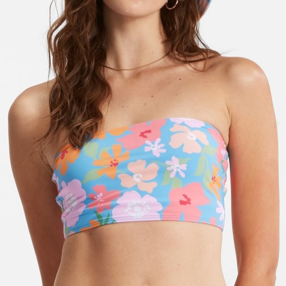 🏖BILLABONG BRAND NEW SUMMER FIELD SUNNY TUBE BIKINI TOP AND BOTTOM L - Picture 2 of 11